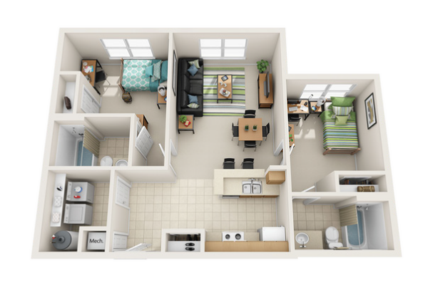 2BR+2BA