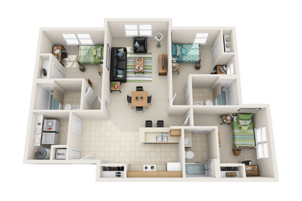 3BR+3BA